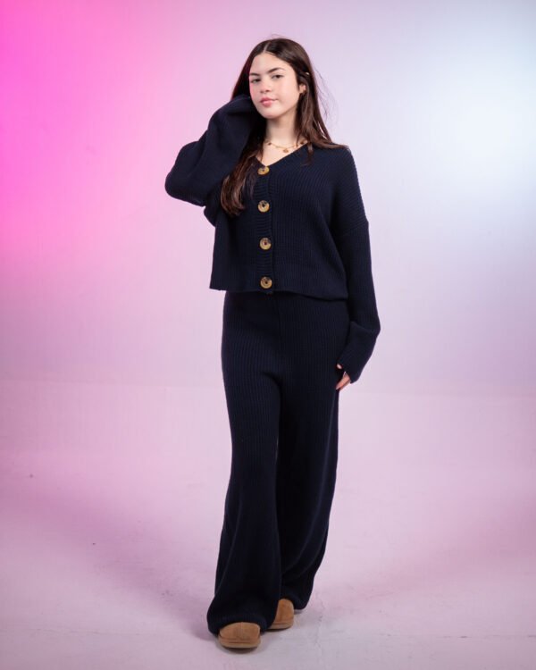 Navy blue kintted set - Image 2
