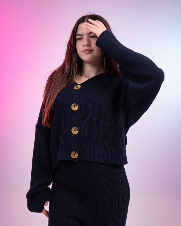 Navy blue kintted set - Image 5