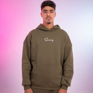 olive green hoodie