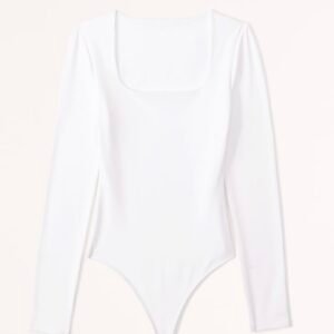 White Squared neck bodysuit