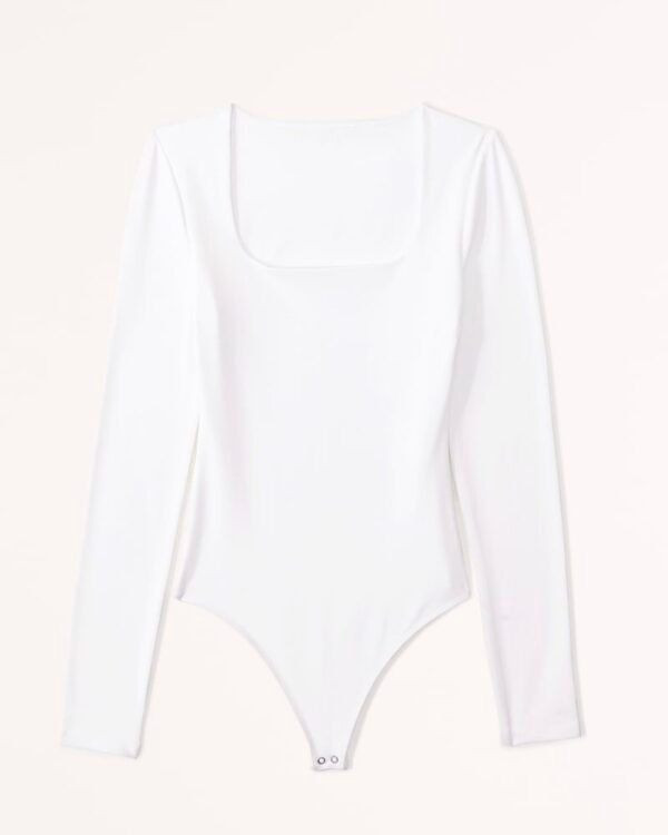 White Squared neck bodysuit