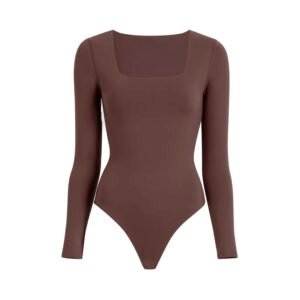 Brown Squared neck bodysuit