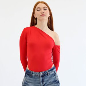 IMG_6104 Asymmetric Red Bodysuit