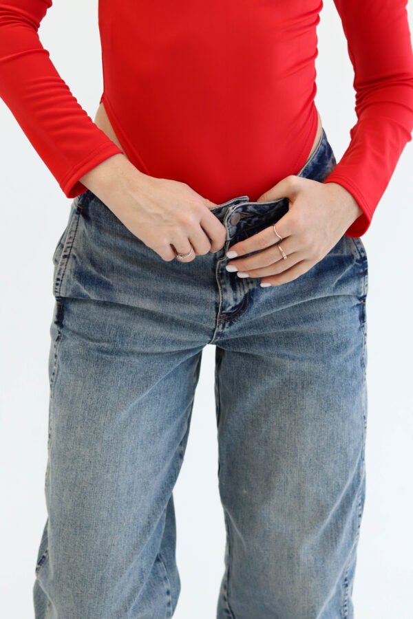 Asymmetric Red Bodysuit - Image 3