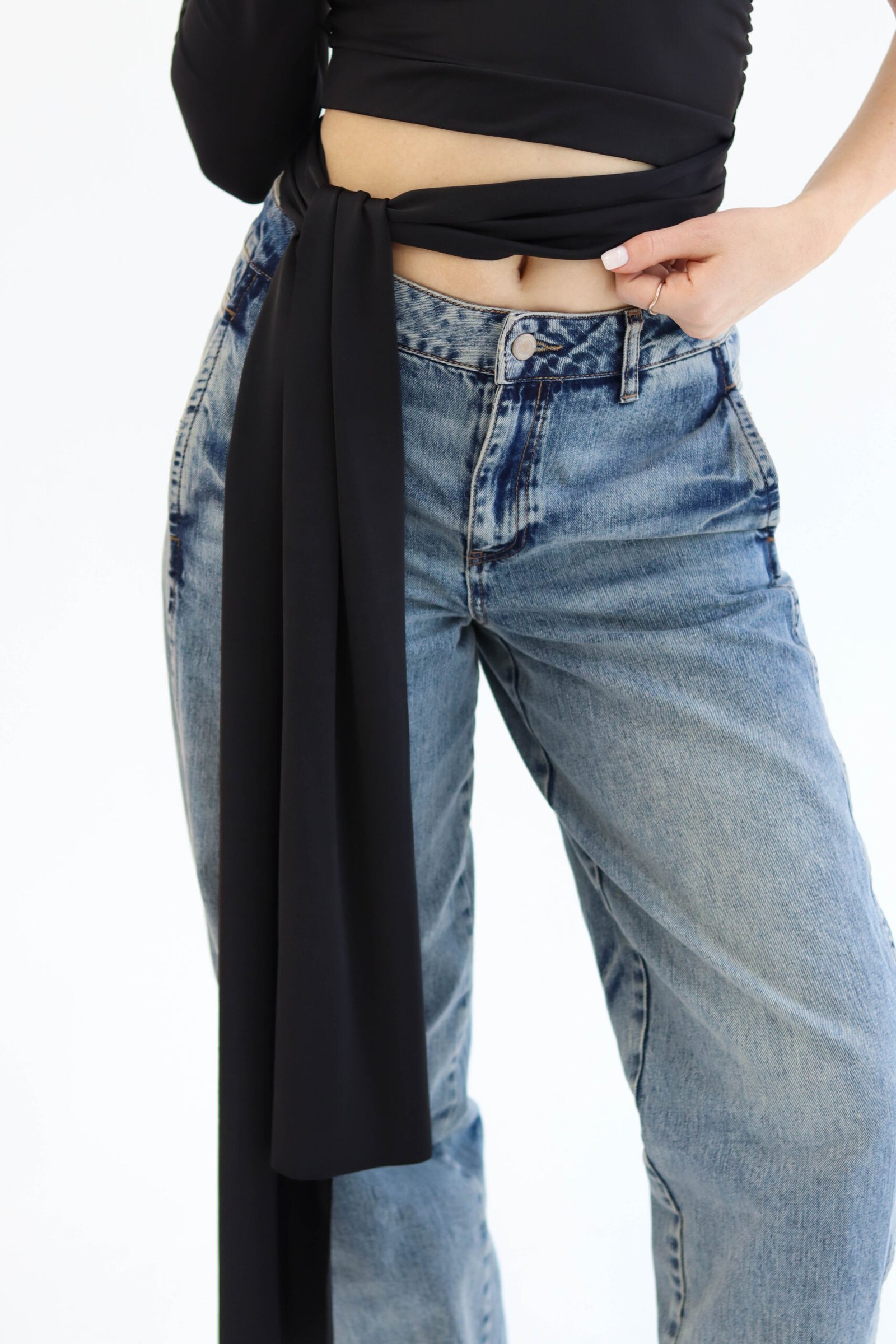 One shoulder black top - Image 3