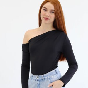 IMG_6445 Asymmetric Black Bodysuit